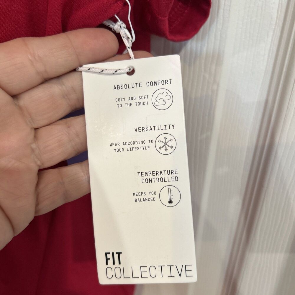 Fit Collective Soft V Neck Plus Size 3X Red Shirt Top Casual Fitness Stretch - Picture 6 of 9